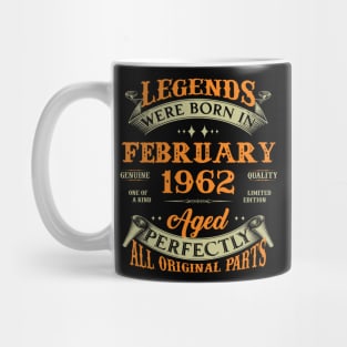 61st Birthday Gift Legends Born In February 1962 61 Years Old Mug